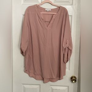 Chaus Size 3X Dusty Rose Colored Flowy Blouse